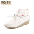 genuine leather women wedge heel ankle boots